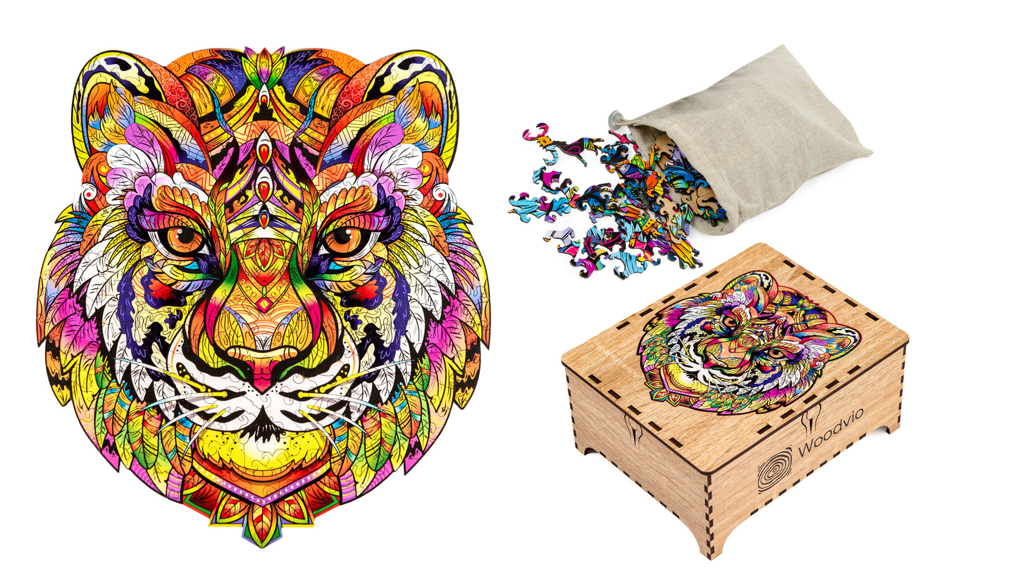 Woodvio™ Puzzle in legno con tigre (38 x 34 cm)