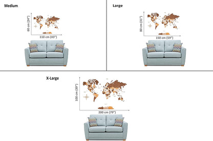 Mappa del mondo in legno 3D Woodvio™