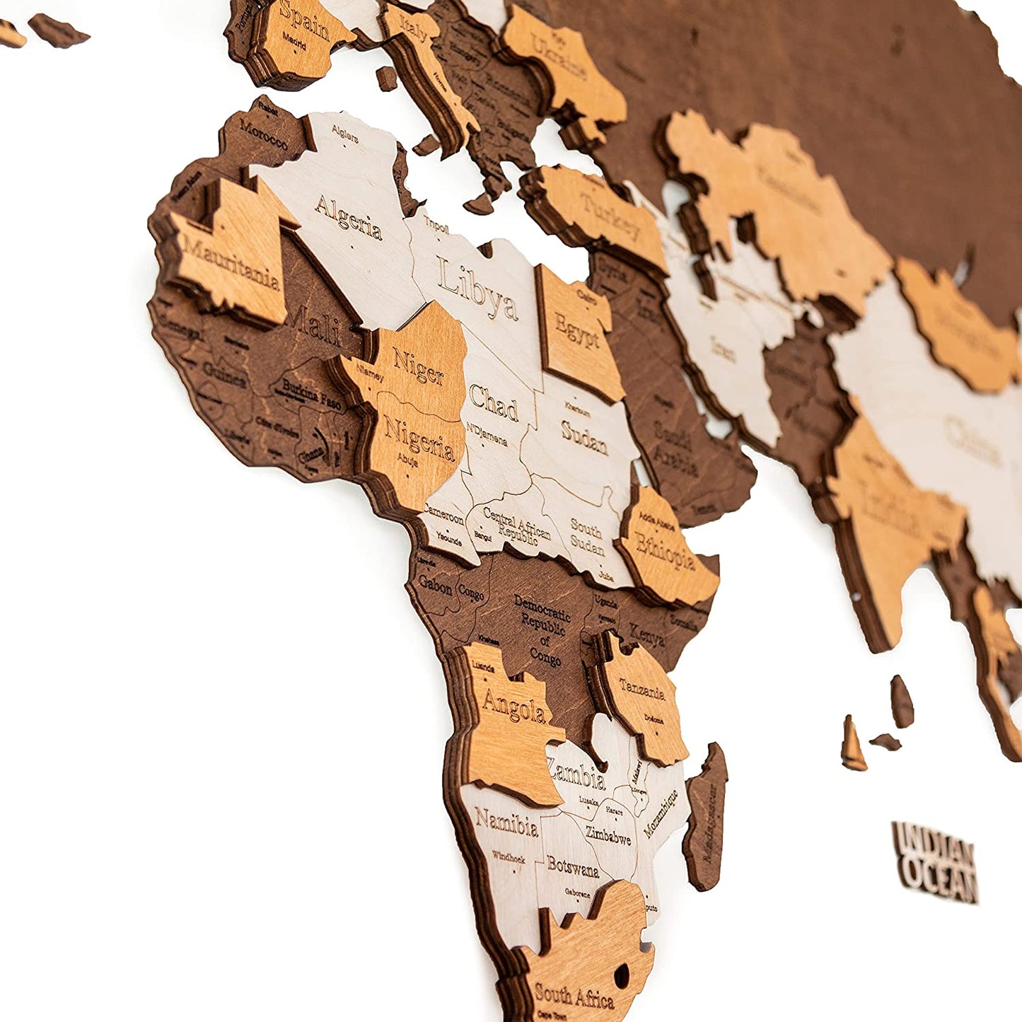 Mappa del mondo in legno 3D Woodvio™