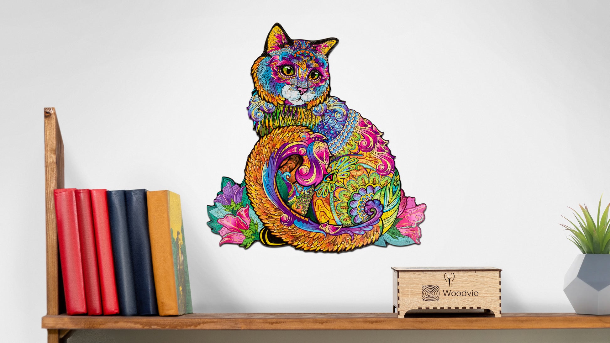 Puzzle In Legno 135 Pezzi A Forma Di Gatto – Colori Morandi, Decorativo E Stimolante, Regalo Per Amanti Dei Gatti